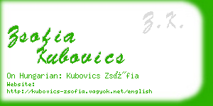 zsofia kubovics business card